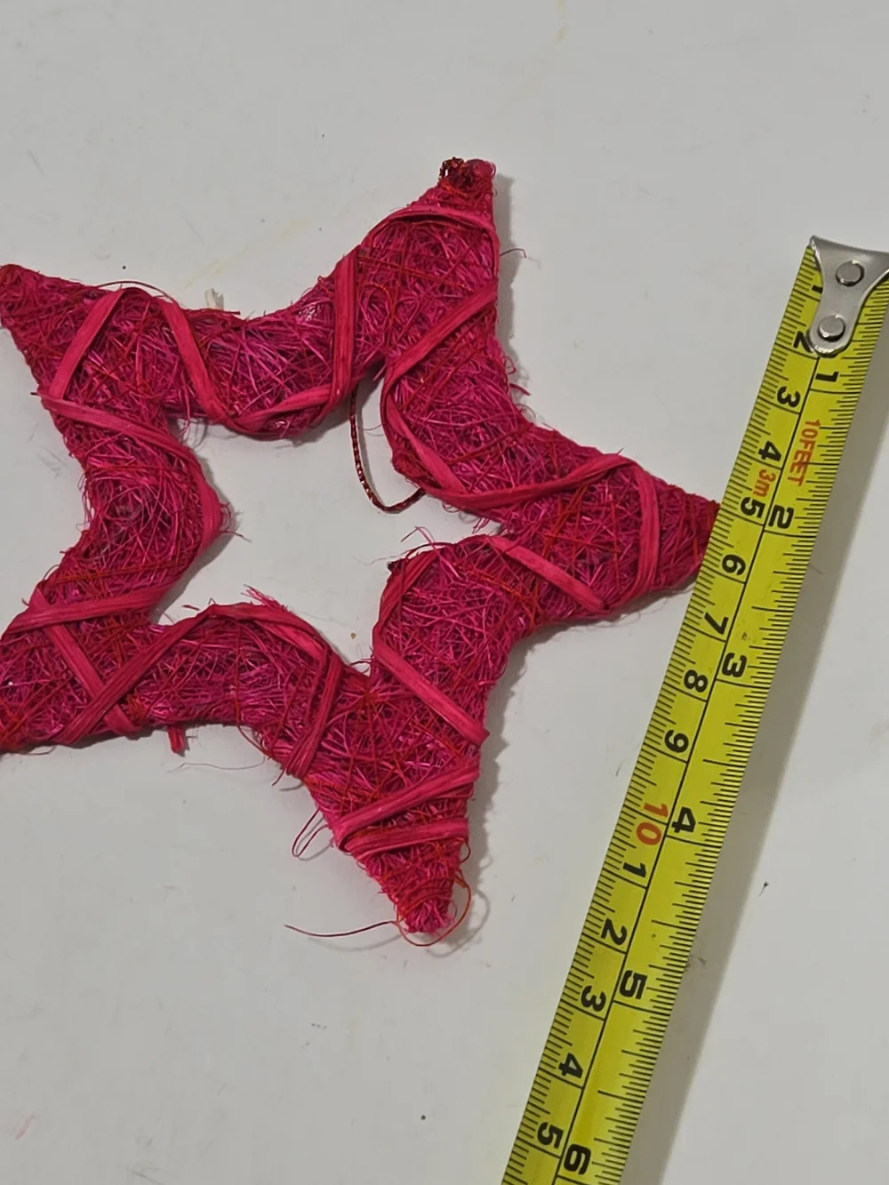 Handcrafted Star Hanging Ornaments - Lime Green & Fuchsia